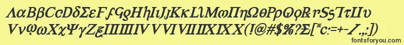 Achilles3boldital Font – Black Fonts on Yellow Background