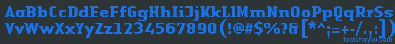 Czcionka LinotypeAuthenticSerifBold – niebieskie czcionki na czarnym tle