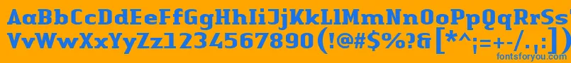 LinotypeAuthenticSerifBold Font – Blue Fonts on Orange Background