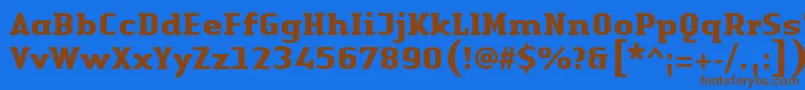 LinotypeAuthenticSerifBold Font – Brown Fonts on Blue Background