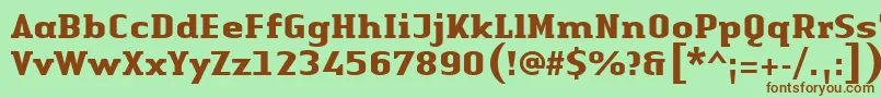 Police LinotypeAuthenticSerifBold – polices brunes sur fond vert