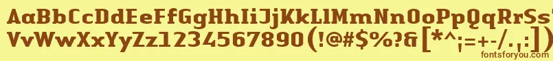 Więcej informacji o czcionce LinotypeAuthenticSerifBold Czcionka LinotypeAuthenticSerifBold – brązowe czcionki na żółtym tle