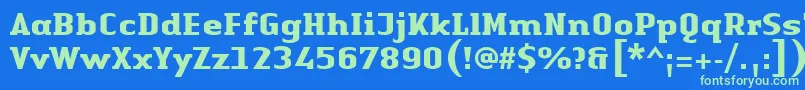 LinotypeAuthenticSerifBold Font – Green Fonts on Blue Background