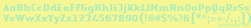 Police LinotypeAuthenticSerifBold – polices vertes sur fond jaune