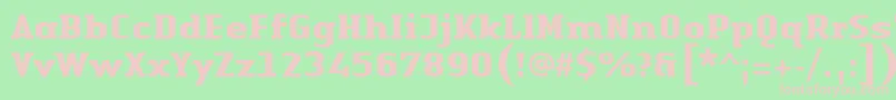 LinotypeAuthenticSerifBold Font – Pink Fonts on Green Background