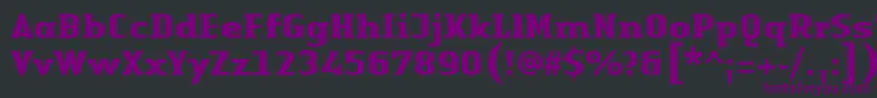 LinotypeAuthenticSerifBold-fontti – violetit fontit mustalla taustalla
