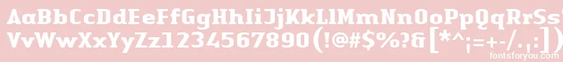 LinotypeAuthenticSerifBold-Schriftart – Weiße Schriften auf rosa Hintergrund