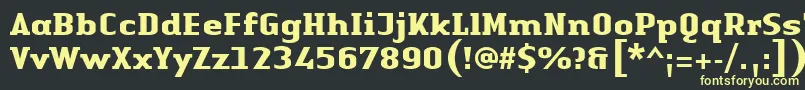 LinotypeAuthenticSerifBold-Schriftart – Gelbe Schriften auf schwarzem Hintergrund