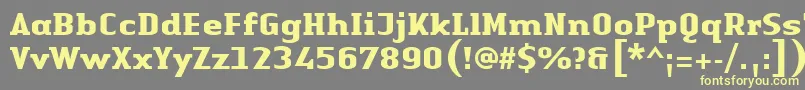 Fonte LinotypeAuthenticSerifBold – fontes amarelas em um fundo cinza