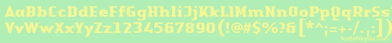 LinotypeAuthenticSerifBold Font – Yellow Fonts on Green Background