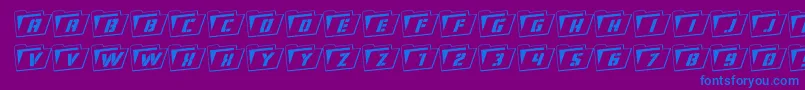 Eyesonlyoutrotal Font – Blue Fonts on Purple Background