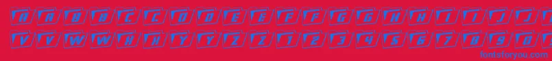 Eyesonlyoutrotal Font – Blue Fonts on Red Background