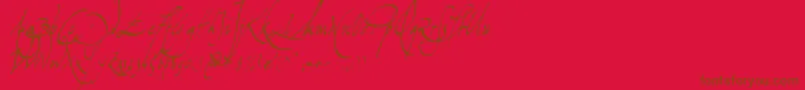 Missiva-Schriftart – Braune Schriften auf rotem Hintergrund