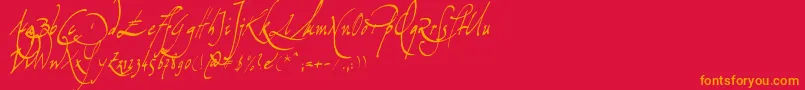 fuente Missiva – Fuentes Naranjas Sobre Fondo Rojo