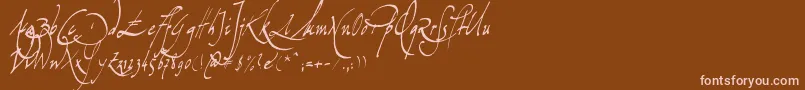 Weitere Informationen zur Missiva-Schriftart Missiva-Schriftart – Rosa Schriften auf braunem Hintergrund