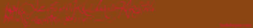 Missiva-Schriftart – Rote Schriften auf braunem Hintergrund