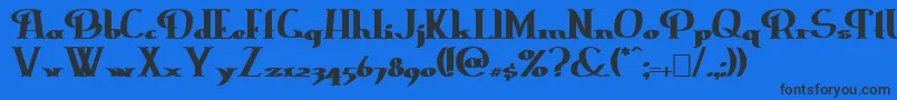 Erasmuib Font – Black Fonts on Blue Background