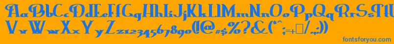 Erasmuib Font – Blue Fonts on Orange Background