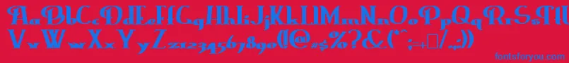 Erasmuib Font – Blue Fonts on Red Background