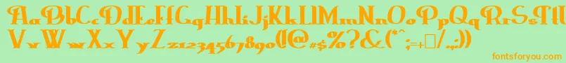 Erasmuib Font – Orange Fonts on Green Background