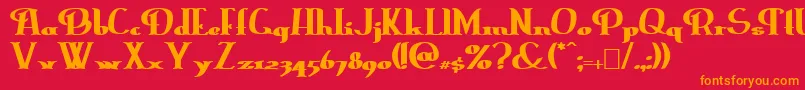 Erasmuib Font – Orange Fonts on Red Background