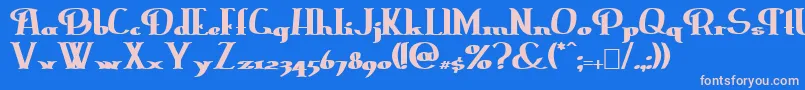 Erasmuib Font – Pink Fonts on Blue Background