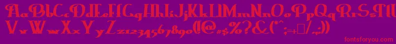 Erasmuib Font – Red Fonts on Purple Background