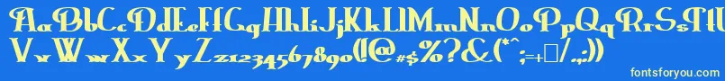 Erasmuib Font – Yellow Fonts on Blue Background