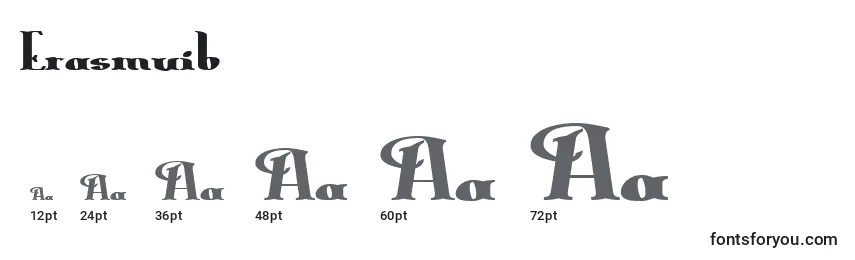 Размеры шрифта Erasmuib