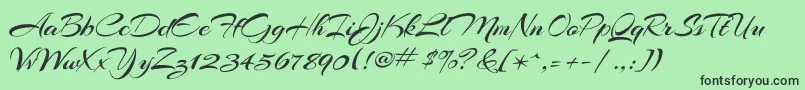 Arizonia Font – Black Fonts on Green Background