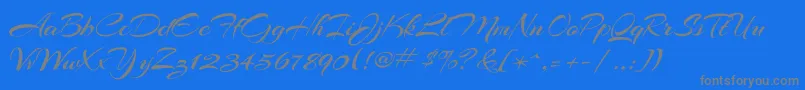 Arizonia Font – Gray Fonts on Blue Background