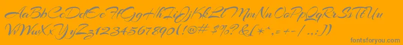 Arizonia-Schriftart – Graue Schriften auf orangefarbenem Hintergrund
