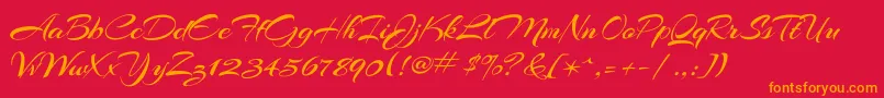 Arizonia Font – Orange Fonts on Red Background