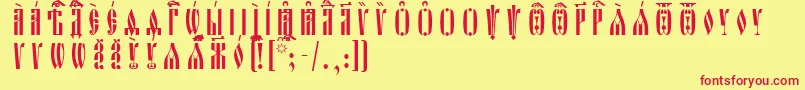 OglavieIeucsSpacedout Font – Red Fonts on Yellow Background