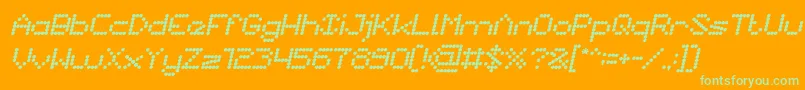 Шрифт NanoItalic – зелёные шрифты на оранжевом фоне