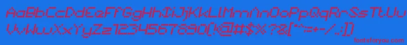 NanoItalic Font – Red Fonts on Blue Background