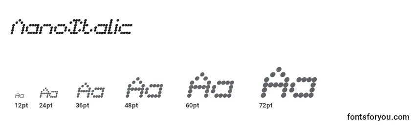 NanoItalic Font Sizes