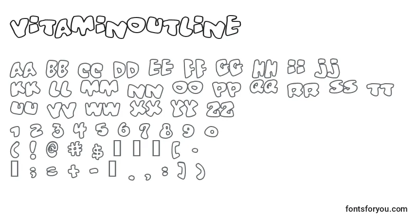 Шрифт Vitaminoutline – алфавит, цифры, специальные символы