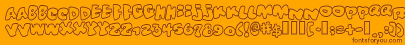 Vitaminoutline Font – Brown Fonts on Orange Background