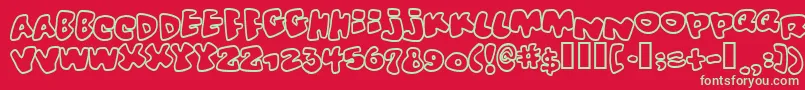 Vitaminoutline Font – Green Fonts on Red Background