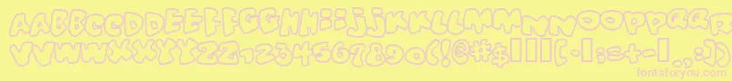 Vitaminoutline Font – Pink Fonts on Yellow Background