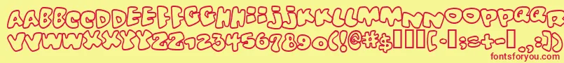 Vitaminoutline Font – Red Fonts on Yellow Background