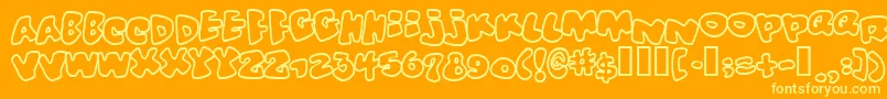 Vitaminoutline Font – Yellow Fonts on Orange Background