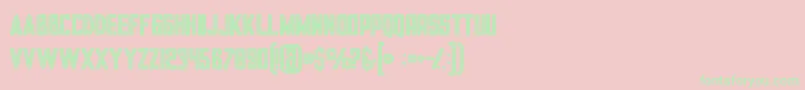 Tronboldinline Font – Green Fonts on Pink Background