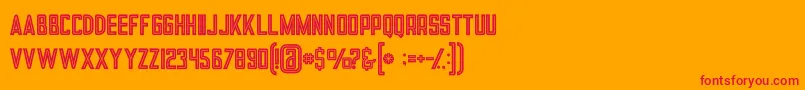 Tronboldinline Font – Red Fonts on Orange Background