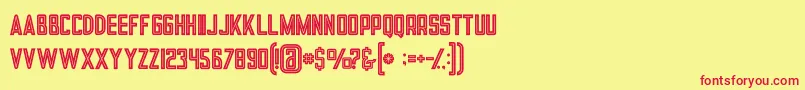 Tronboldinline Font – Red Fonts on Yellow Background