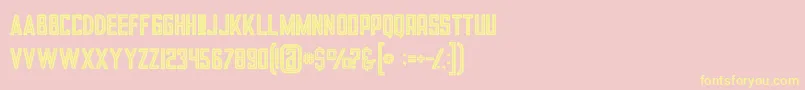 Tronboldinline Font – Yellow Fonts on Pink Background