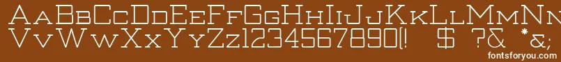 Strongman Font – White Fonts on Brown Background