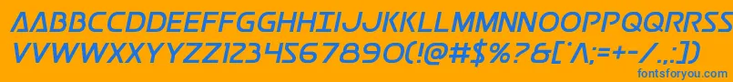 Postmaster Font – Blue Fonts on Orange Background