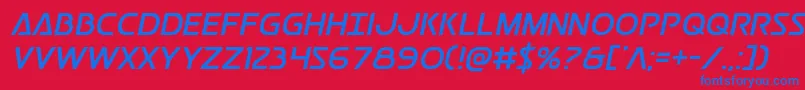 Postmaster Font – Blue Fonts on Red Background